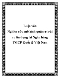 Luận văn " Nghiên cứu mô hình quản trị rủi ro tín dụng tại Ngân hàng TMCP Quốc tế Việt Nam"