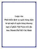 Luận văn: Phát triển dịch vụ ngân hàng điện tử tại một số ngân hàng thương mại cổ phần Việt Nam trên địa bàn Thành Phố Hồ Chí Minh