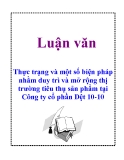 Luận văn: Thực trạng và một số biện pháp nhằm duy trì và mở rộng thị trường tiêu thụ sản phẩm tại Công ty cổ phần Dệt 10-10