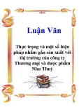 Luận Văn: Thực trạng và một số biện pháp nhằm gắn sản xuất với thị trường của công ty Thương mại và dược phẩm Như Thuỷ