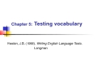 Chapter 5: Testing vocabulary
