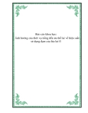 Báo cáo khoa học: Ảnh hưởng của thời vụ trồng đến ưu thế lai về hiệu suất sử dụng đạm của lúa lai f1