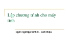 Lập chương trình cho máy tính