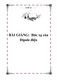 BÀI GIÀNG:  Bức xạ của Dipole điện