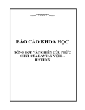 Báo cáo khoa học: TỔNG HỢP VÀ NGHIÊN CỨU PHỨC CHẤT CỦA LANTAN VỚI L – HISTIDIN