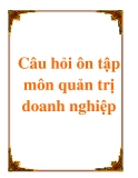 Câu hỏi ôn tập môn quản trị doanh nghiệp - cô Đỗ Thị Tuyết