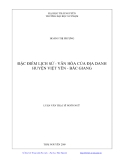 Luận văn: ĐẶC ĐIỂM LỊCH SỬ - VĂN HÓA CỦA ĐỊA DANH HUYỆN VIỆT YÊN - BẮC GIANG