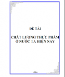 Đề tài chất lượng thực phẩm 