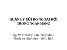 Bài giảng : Quản lý rủi ro ngoại hối trong ngân hàng