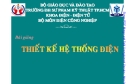 Bài giảng Thiết kế hệ thống điện