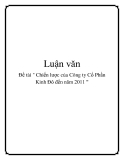 Đề tài " Chiến lược của Công ty Cổ Phần Kinh Đô đến năm 2011 "