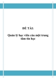 Đồ án: Phân tích thiết kế hệ thống - Quản lý học viên của một trung tâm tin học 