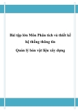 Đồ án tốt nghiệp - Phân tích thiết kế hệ thống - Quản lý bán vật liệu xây dựng 