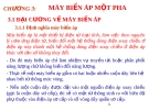 Chương 3: Máy biến áp một pha