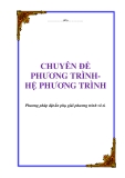 Chuyên đề Toán: Hệ phương trình