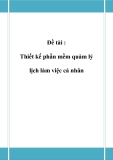 Đồ án tốt nghiệp - Phân tích thiết kế hệ thống - Thiết kế phần mềm quảm lý lịch làm việc cá nhân 