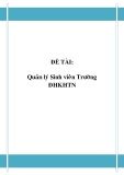 Đồ án tốt nghiệp - Phân tích thiết kế hệ thống - Quản lý sinh viên trường đại học tự nhiên