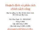 Bài giảng Hoạch định và phân tích chính sách công - ThS. Phan Ngọc Tú