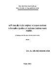 Kỹ thuật xây dựng và ban hành văn bản quản lý hành chính nhà nước