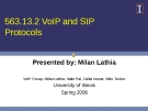 563.13.2 VoIP and SIP Protocols