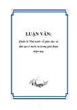 LUẬN VĂN: Quản lý Nhà nước về giáo dục và đào tạo ở nước ta trong giai đoạn hiện nay