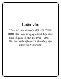 Luận văn:" Vai trò của nhà nước đối  với CNH-HDH Đài Loan trong quá trình hội nhập kinh tế quốc tế (thời kỳ 1961 - 2003) - Bài học kinh nghiệm và khả năng vận dụng vào Việt Nam"