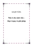 LUẬN VĂN:Nhà ở cho sinh viên – thực trạng và giải pháp 