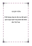 LUẬN VĂN:  Chất lượng công tác đào tạo đội ngũ sĩ quan ngoại ngữ trong Quân đội nhân dân Việt Nam