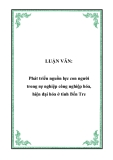 LUẬN VĂN:  Phát triển nguồn lực con người trong sự nghiệp công nghiệp hóa, hiện đại hóa ở tỉnh Bến Tre