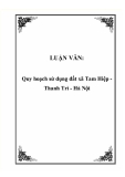 LUẬN VĂN: Quy hoạch sử dụng đất xã Tam Hiệp Thanh Trì - Hà Nội