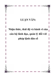 LUẬN VĂN: Nhận thức, thái độ và hành vi của cán bộ lãnh đạo, quản lý đối với pháp lệnh dân số