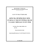 Luận văn: Kiểm tra mô hình phần mềm sử dụng lý thuyết Ôtômat Buchi và Logic thời gian tuyến tính