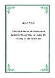 LUẬN VĂN:  Chính sách đào tạo và sử dụng quan lại thời Lê Thánh Tông và ý nghĩa đối với công tác cán bộ hiện nay