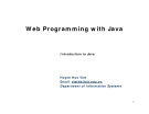 Web Programming with Java - Introduction to Java