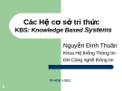 Bài giảng: Các Hệ cơ sở tri thức - Nguyễn Đình Thuận