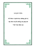 LUẬN VĂN:  Kế thừa và phát huy những giá trị đạo đức truyền thống của phụ nữ Việt Nam hiện nay