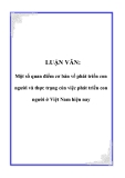 Luận văn hay về: Một số quan điểm cơ bản về phát triển con người và thực trạng của việc phát triển con người ở Việt Nam hiện nay