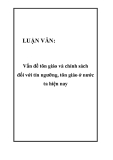  Luận văn đề tài: Vấn đề tôn giáo và chính sách đối với tín ngưỡng, tôn giáo ở nước ta hiện nay