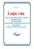 Luận văn: Thực trạng thẩm định tài chính và giải pháp nâng cao chất lượng thẩm định tài chính dự án đầu tư tài Chi nhánh NHNo & PTNN Nam Hà Nội