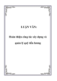 LUẬN VĂN:Hoàn thiện công tác xây dựng và quản lý quỹ tiền lương 