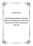 Tiểu luận đề tài: Vận dụng phương pháp dãy số thời gian nghiên cứu biến động khách du lịch đến Hà Nội giai đoạn 1997-2003 và dự đoán năm 2004-2005