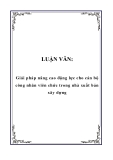 LUẬN VĂN: Giải pháp nâng cao động lực cho cán bộ công nhân viên chức trong nhà xuất bản xây dựng