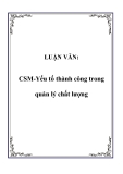 LUẬN VĂN:CSM-Yếu tố thành công trong quản lý chất lượng 