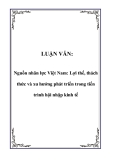 LUẬN VĂN:  Nguồn nhân lực Việt Nam: Lợi thế, thách thức và xu hướng phát triển trong tiến trình hội nhập kinh tế