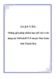 LUẬN VĂN: Những giải pháp nhằm hạn chế rủi ro tín dụng tại NHNo&PTNT huyện Như Xuân tỉnh Thanh Hoá