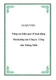 LUẬN VĂN:  Nâng cao hiệu quả về hoạt động Marketing của Công ty Công viên Thống Nhất 