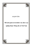 LUẬN VĂN:  Đổi mới quản lý tài chính ở các đơn vị sự nghiệp thuộc Thông tấn xã Việt Nam