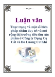 Luận văn: Thực trạng và một số biện pháp nhằm duy trì và mở rộng thị trường tiêu thụ sản phẩm ở Công ty Dụng Cụ Cắt và Đo Lường Cơ Khí