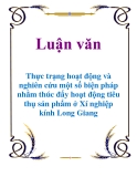 Luận văn: Thực trạng hoạt động và nghiên cứu một số biện pháp nhằm thúc đẩy hoạt động tiêu thụ sản phẩm ở Xí nghiệp kính Long Giang