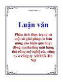 Luận văn: Phân tích thực trạng và một số giải pháp cơ bản nâng cao hiệu quả hoạt động marketing mặt hàng thủ công mỹ nghệ của công ty ở công ty ARTEX-Hà Nội